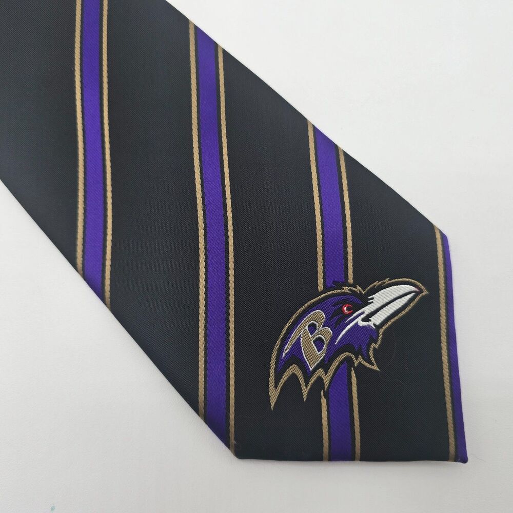 NFL Baltimore Ravens Men's Black Purple Striped Tie 4x58